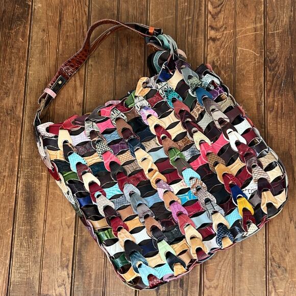 Anthropologie Jesslyn Blake leather hobo shoulder bag rescue me! - Picture 2 of 10